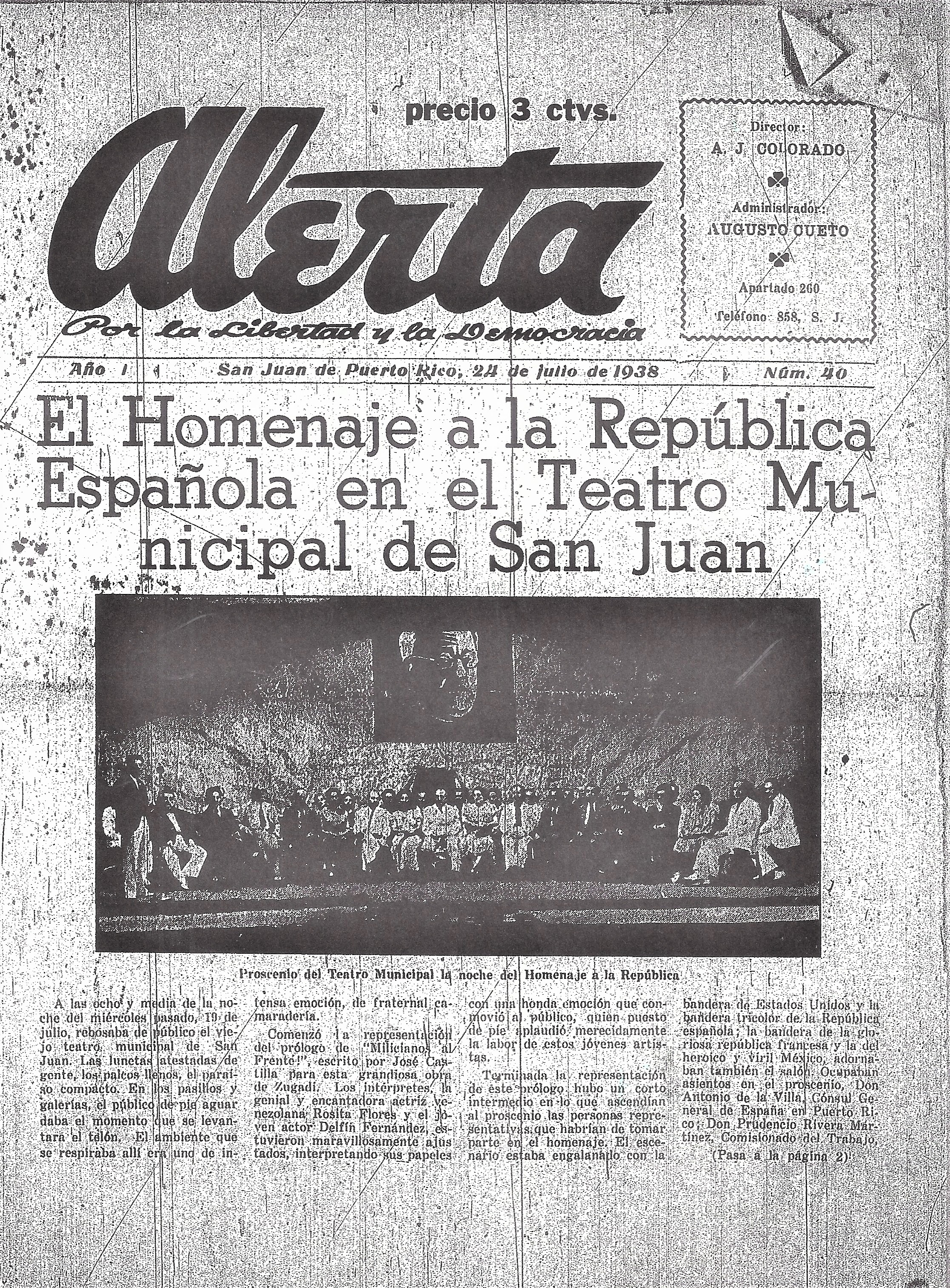 Homage to the Spanish Republic in San Juan