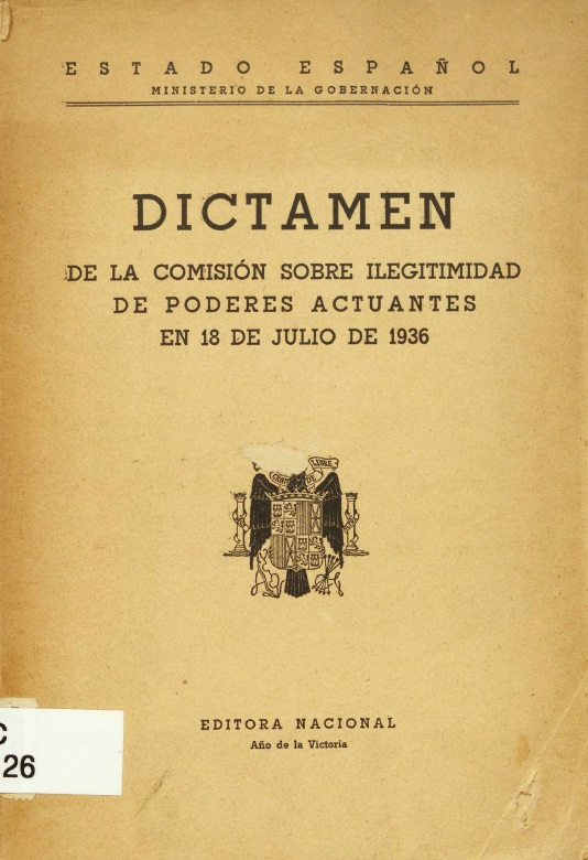 Decision of the Commission on the Illegitimacy of the Powers Exercising Authority in 18 July 1936